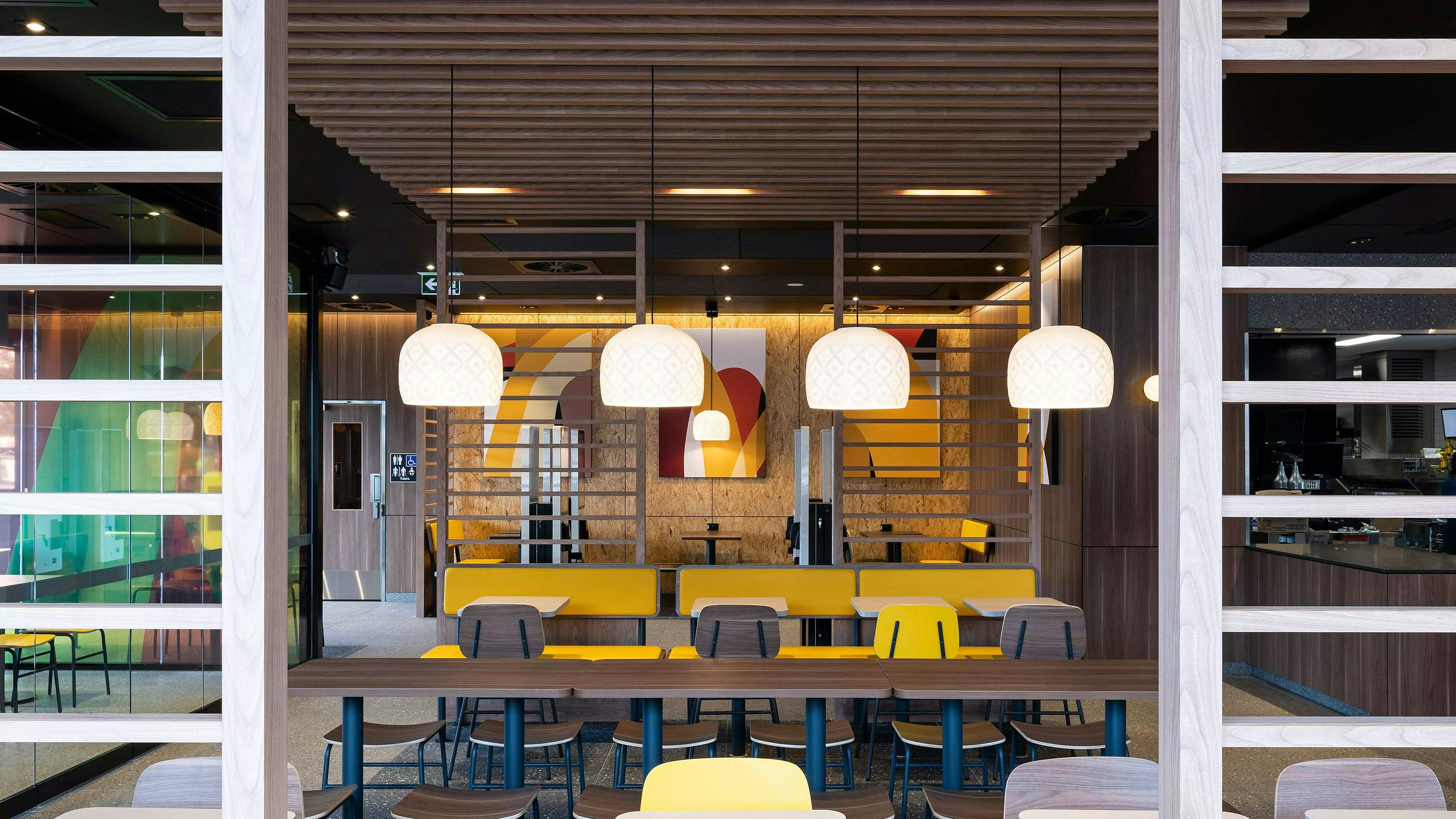 The 3D printed McDonald's luminaire.