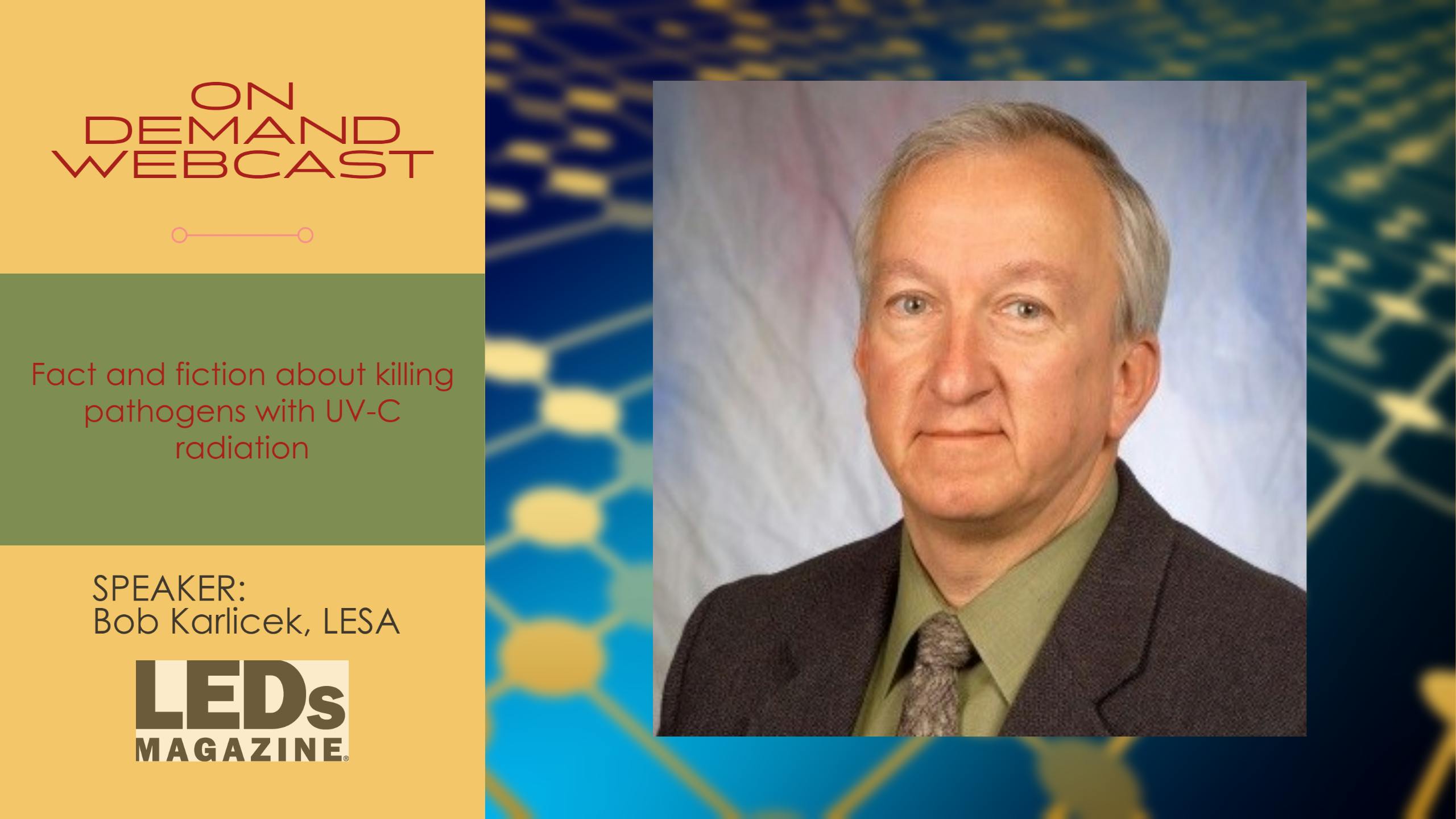 Photo credits: Headshot courtesy of Robert Karlicek, LESA. Background graphic by Gerd Altmann via Pixabay; under under free license for commercial or noncommercial purposes.