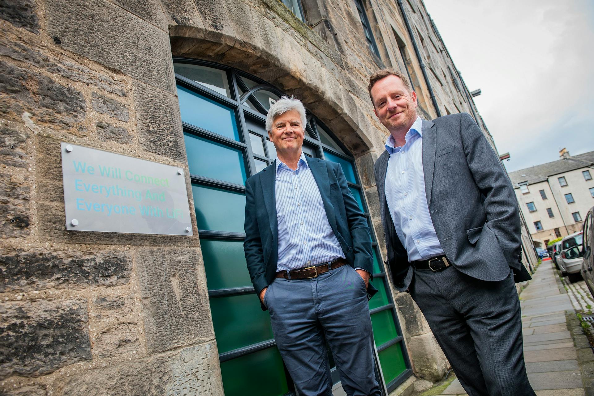 PureLiFi CEO Alistair Banham (pictured on the left a year ago with Scottish National Investment Bank executive director Jimmy Williamson) believes that the new 802.11bb standard will be a big boost to Li-Fi deployments. With infrared, the company says, &ldquo;It is important to note that not all Li-Fi systems will be part of lighting systems. Some access points may be integrated with Wi-Fi or cellular access points, for example.&rdquo;