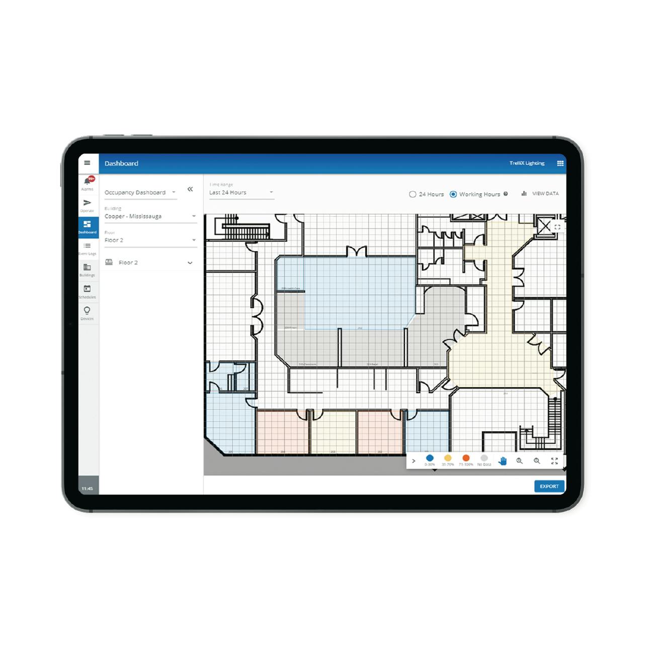 With the rising concerns about contact tracing, social and physical distancing, and building foot-traffic flow management, Cooper Lighting Solutions has incorporated real-time location services (RTLS) features into its Internet of Things (IoT) platform, called Trellix Locate. (Photo credit: Image courtesy of Cooper Lighting Solutions product image gallery.)