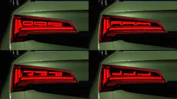 These are some of the different “signatures” available through Audi’s “digital OLED” tail light, with high light and dark contrasts. (Photo credit: Image courtesy of Audi MediaCenter.) These are some of the different “signatures” available through Audi’s “digital OLED” tail light, with high light and dark contrasts. (Photo credit: Image courtesy of Audi MediaCenter.)