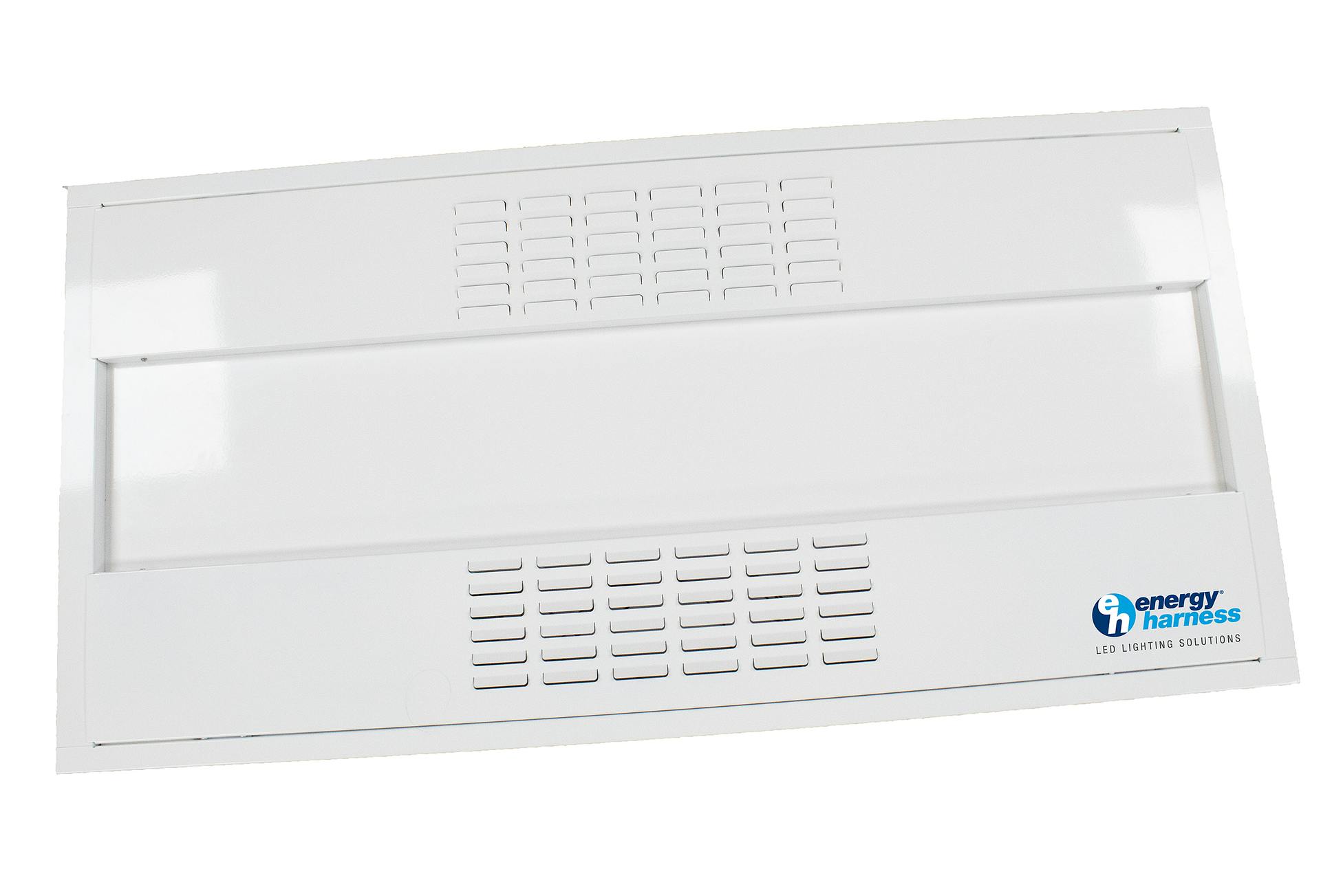 Purdue University-affiliated Energy Harness Corp., which has an office in the Purdue Research Park of Indianapolis, created a device that attaches to ceiling grids and uses UV-C germicidal irradiation (UVGI) to clean and circulate air. (Photo credit: Image courtesy of Energy Harness Corp. via Purdue News Service.)