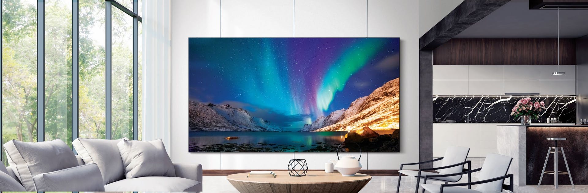 FIG. 1. Samsung&rsquo;s The Wall micro-LED TV again gets &ldquo;oohs and ahhs,&rdquo; but the company is selling few of the pricey units. (Photo credit: Image courtesy of Samsung.)
