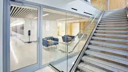Fire-rated glass supports intuitive wayfinding and open interiors. Fire-rated glass supports intuitive wayfinding and open interiors.