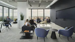 Indeed’s office offers plentiful options for casual connection and solo work. Indeed’s office offers plentiful options for casual connection and solo work.