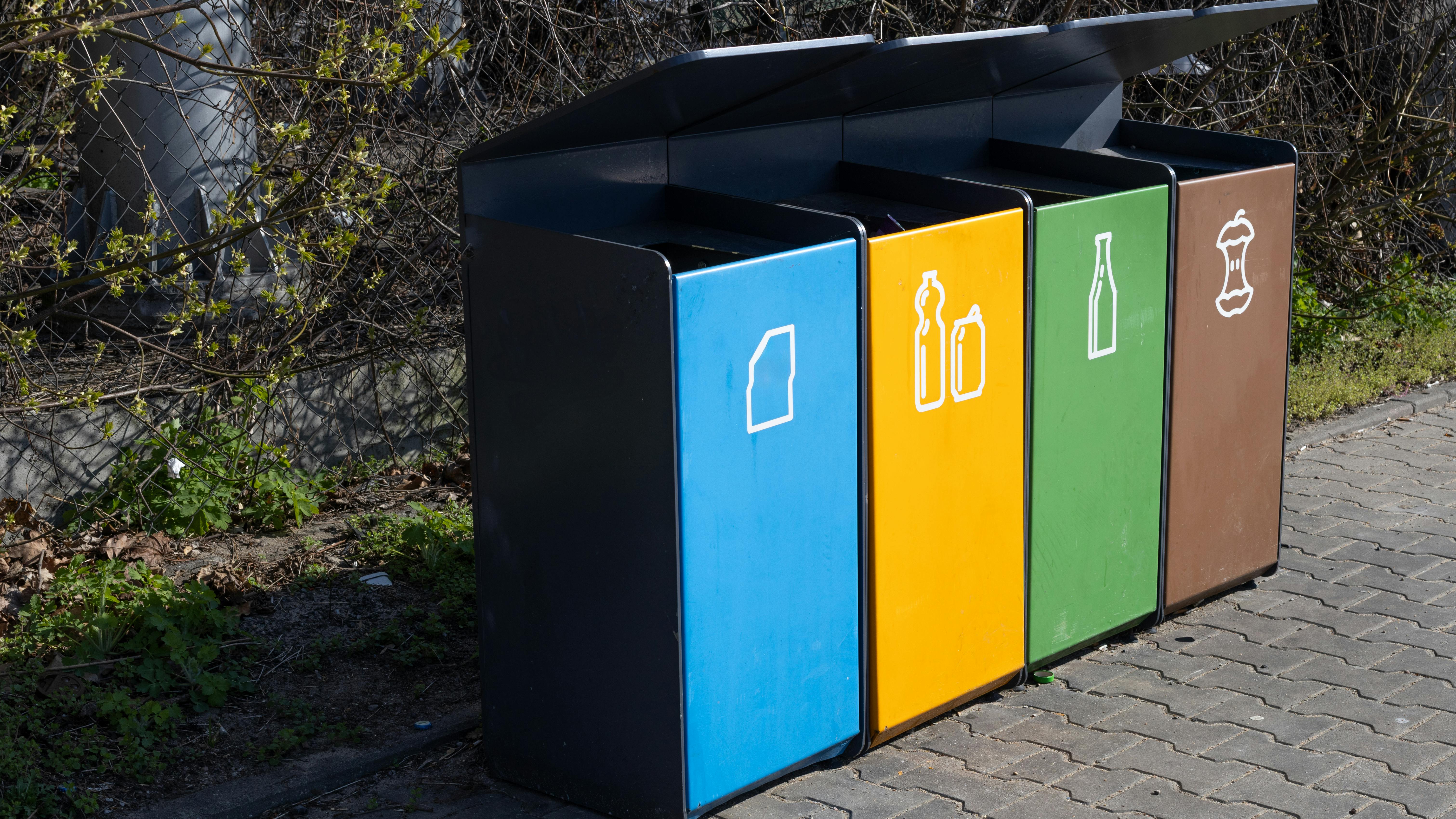 Color-coded and clearly labeled waste bins are one way to cut down on waste stream contamination.