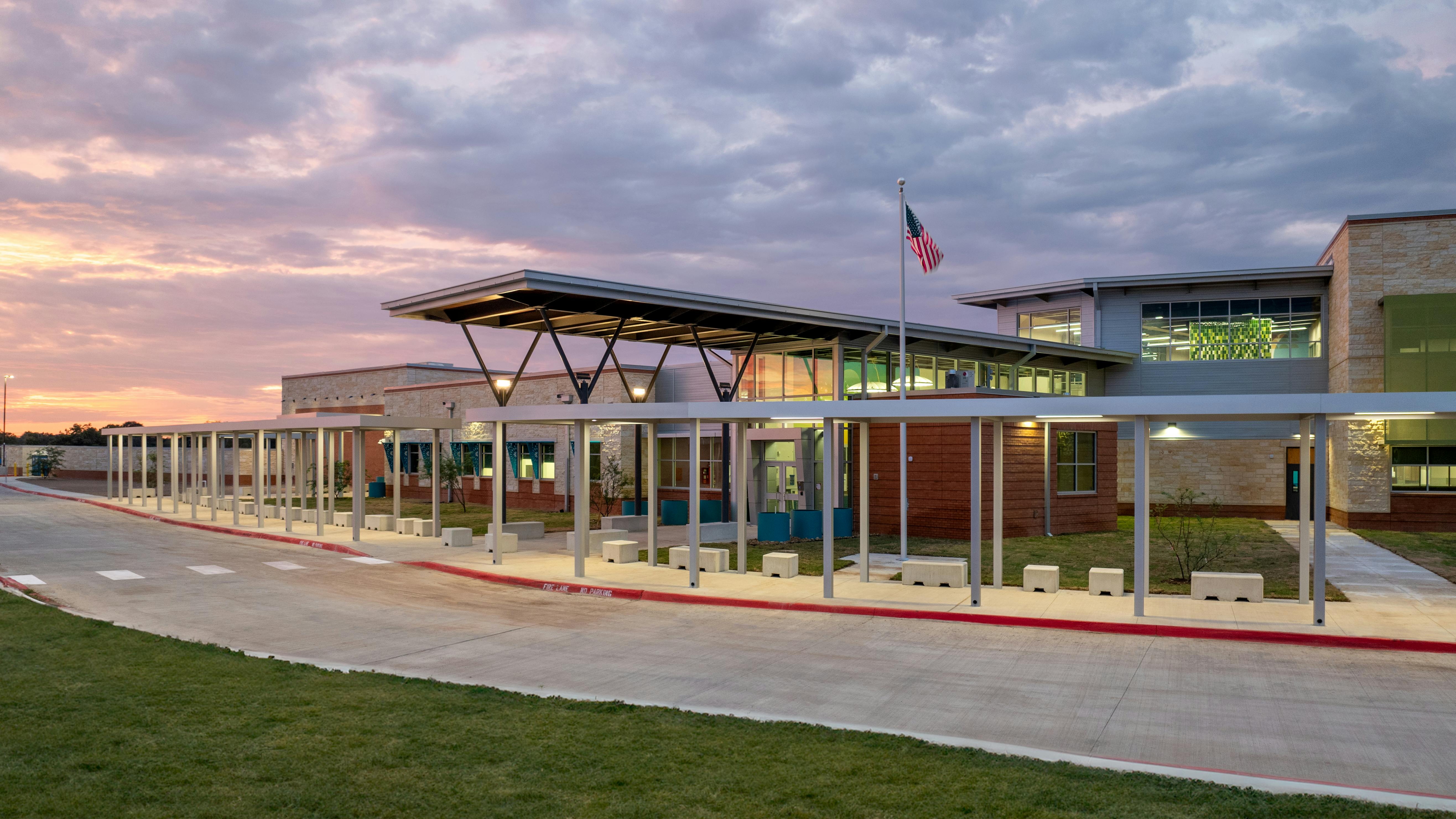 Legacy Elementary School uses security layers that unobtrusively merge with traditional architecture.