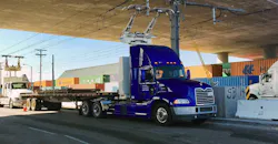 Mack demonstrates catenary truck Mack demonstrates catenary truck