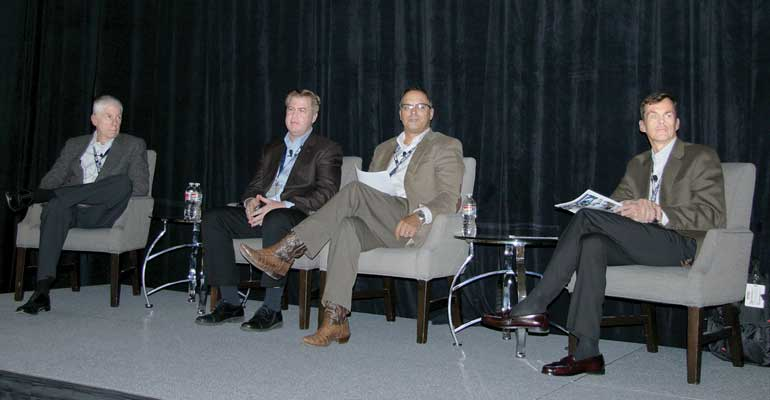 Panelists for the ldquoTractors and Telematicsrdquo program included Thomas Platts Kenworth Conal Deedy Volvo Trucks and Dave Bryant Houston Freightliner Moderating the panel was Mark Bauckman Omnitracs LLC