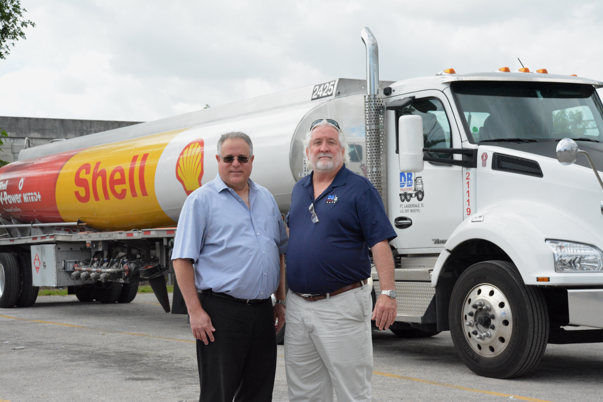 DB Trucking owner Dan Marando, left, and operations manager Dan Devendorf have helped grow the company&rsquo;s fleet to 55 tractors and trailers.