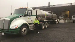 Sunnyside driver Brandon Weaver was the first driver to haul the whiskey this fall, and he said it is a nice change from his usual route. Sunnyside driver Brandon Weaver was the first driver to haul the whiskey this fall, and he said it is a nice change from his usual route.