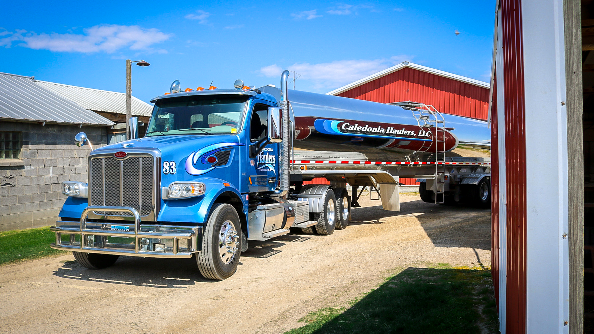 Caledonia Haulers&rsquo; fleet of 225 trucks and 400 foodgrade liquid tank trailers includes classic-looking Peterbilt Model 567s, like this one, and sleeker Model 579s.