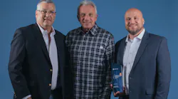Chalk Mountain Services recently received a safety award from Samsara. From left to right are David Bowe, president of Chalk Mountain, four-time Super Bowl champion Joe Montana, and David Serach, director of safety at Chalk Mountain. Chalk Mountain Services recently received a safety award from Samsara. From left to right are David Bowe, president of Chalk Mountain, four-time Super Bowl champion Joe Montana, and David Serach, director of safety at Chalk Mountain.