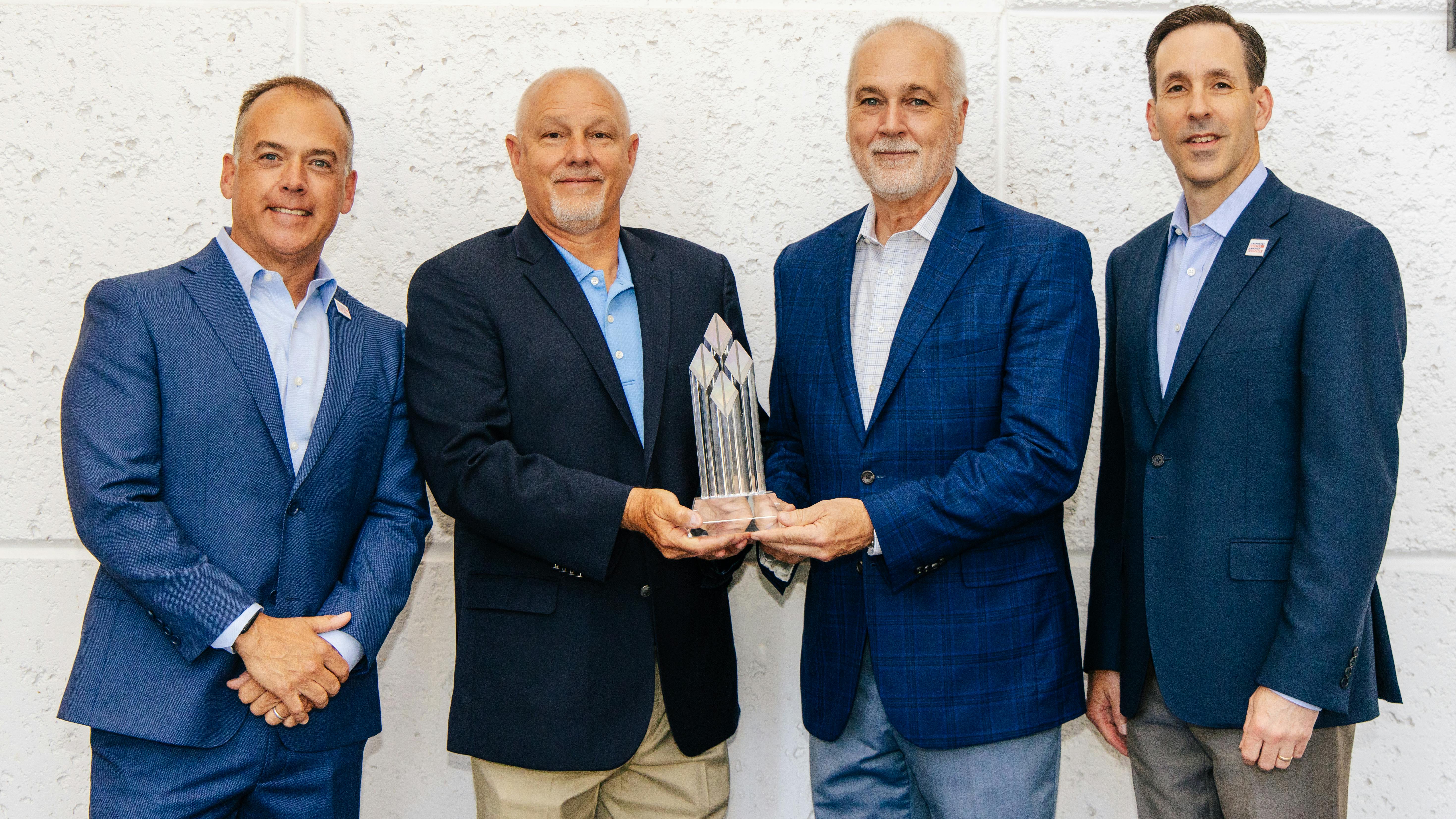 From left to right are Mitchell Toomey, ACC VP of sustainability and Responsible Care; Rick Lusby, Highway Transport VP of safety and fleet services; Travis O&rsquo;Banion, Highway Transport managing director of safety and sustainability; and Chris Jahn, ACC president and CEO.