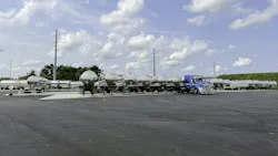 Caledonia's new food-grade tank cleaning facility in Janesville, Wisconsin, now is fully paved. Caledonia's new food-grade tank cleaning facility in Janesville, Wisconsin, now is fully paved.
