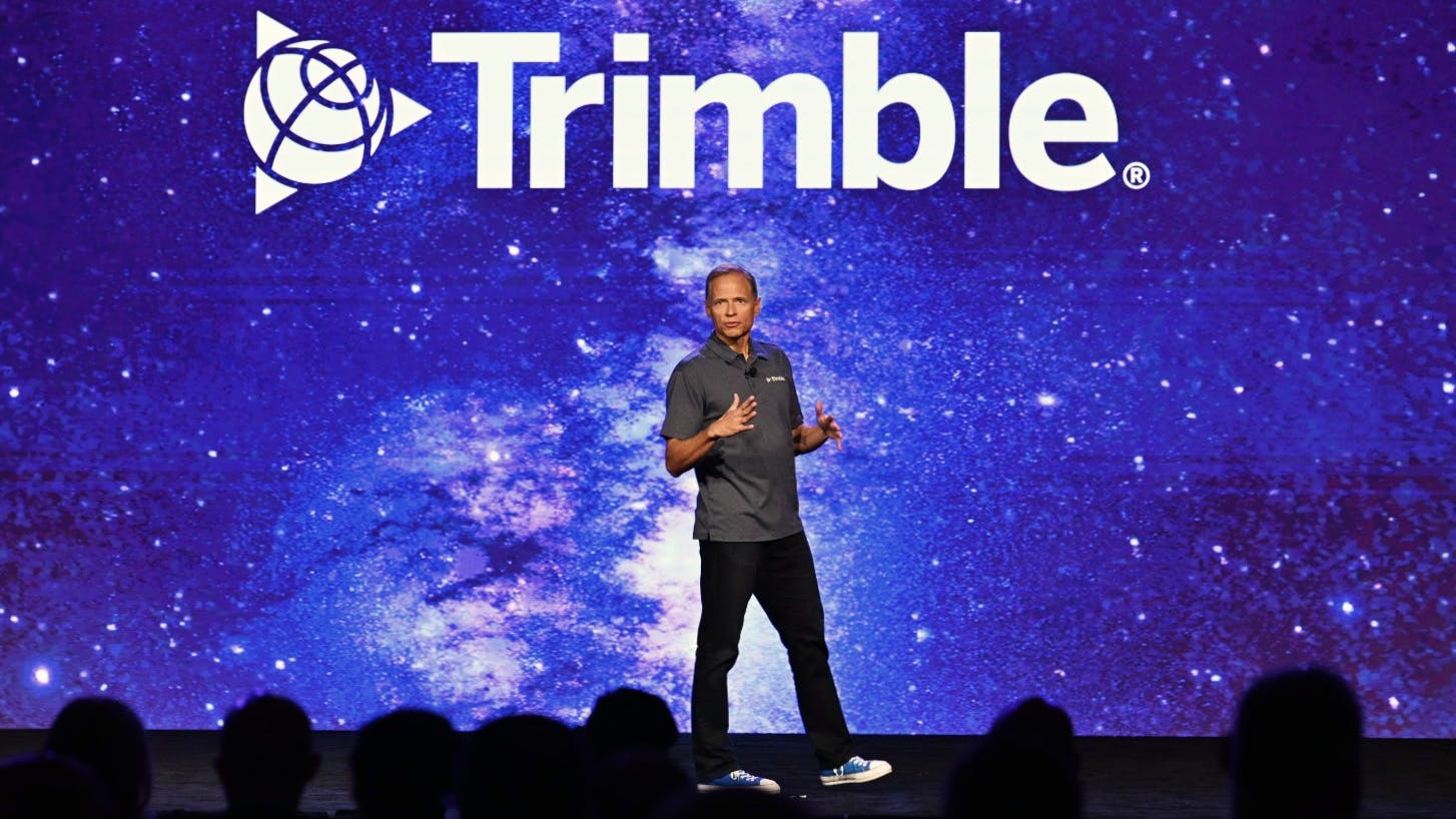 Rob Painter, Trimble president and CEO, speaks during the 2024 Insight Tech Conference.