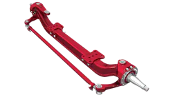 Weight optimization was designed into every Steertek NXT component, from axle seat and knuckle castings to axle beam refinements, Hendrickson reported. Weight optimization was designed into every Steertek NXT component, from axle seat and knuckle castings to axle beam refinements, Hendrickson reported.