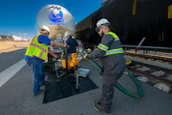 Transnational Line hauls chemicals from El Centro, California, to 'maquiladoras' in Mexico with help from transload partner Ventura Transfer Company. Transnational Line hauls chemicals from El Centro, California, to 'maquiladoras' in Mexico with help from transload partner Ventura Transfer Company.