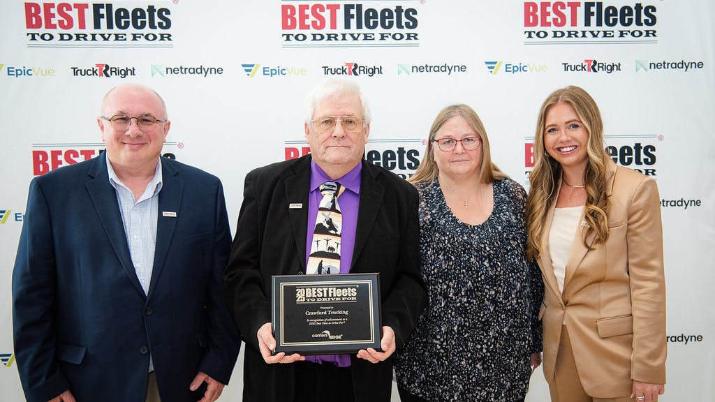 Crawford Trucking earned a spot on the Best Fleets to Drive For Top 20 list for the second year in a row in January.