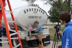 Peterson was installing a PetersonPulse intelligent trailer system on a Groendyke tank trailer—and recording an install video for customers—when Bulk Transporter visited the company’s 44-acre campus in Grandview, Missouri. Peterson was installing a PetersonPulse intelligent trailer system on a Groendyke tank trailer—and recording an install video for customers—when Bulk Transporter visited the company’s 44-acre campus in Grandview, Missouri.