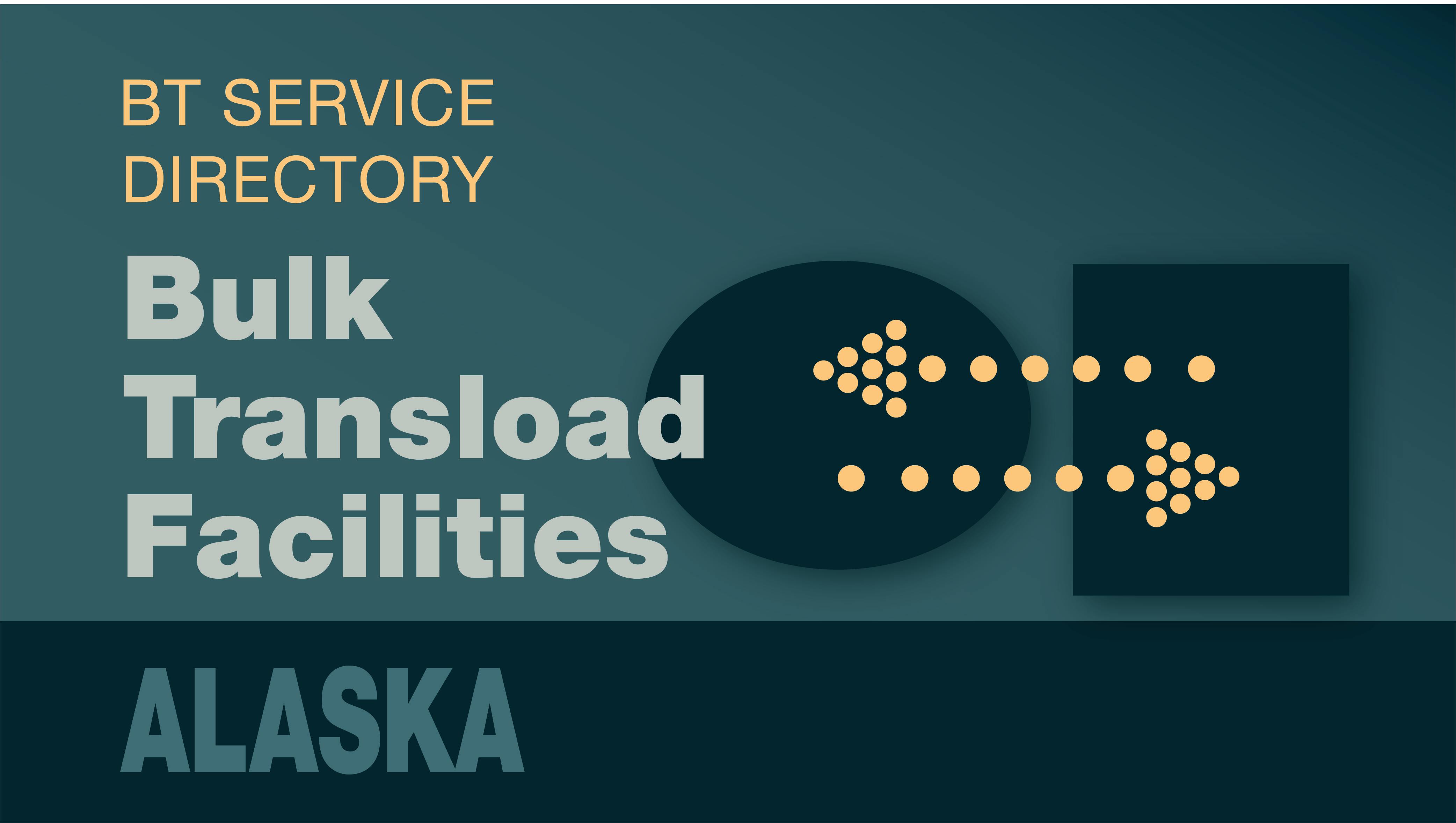 Transload Directory title slide for Alaska with an icon representing product transfer