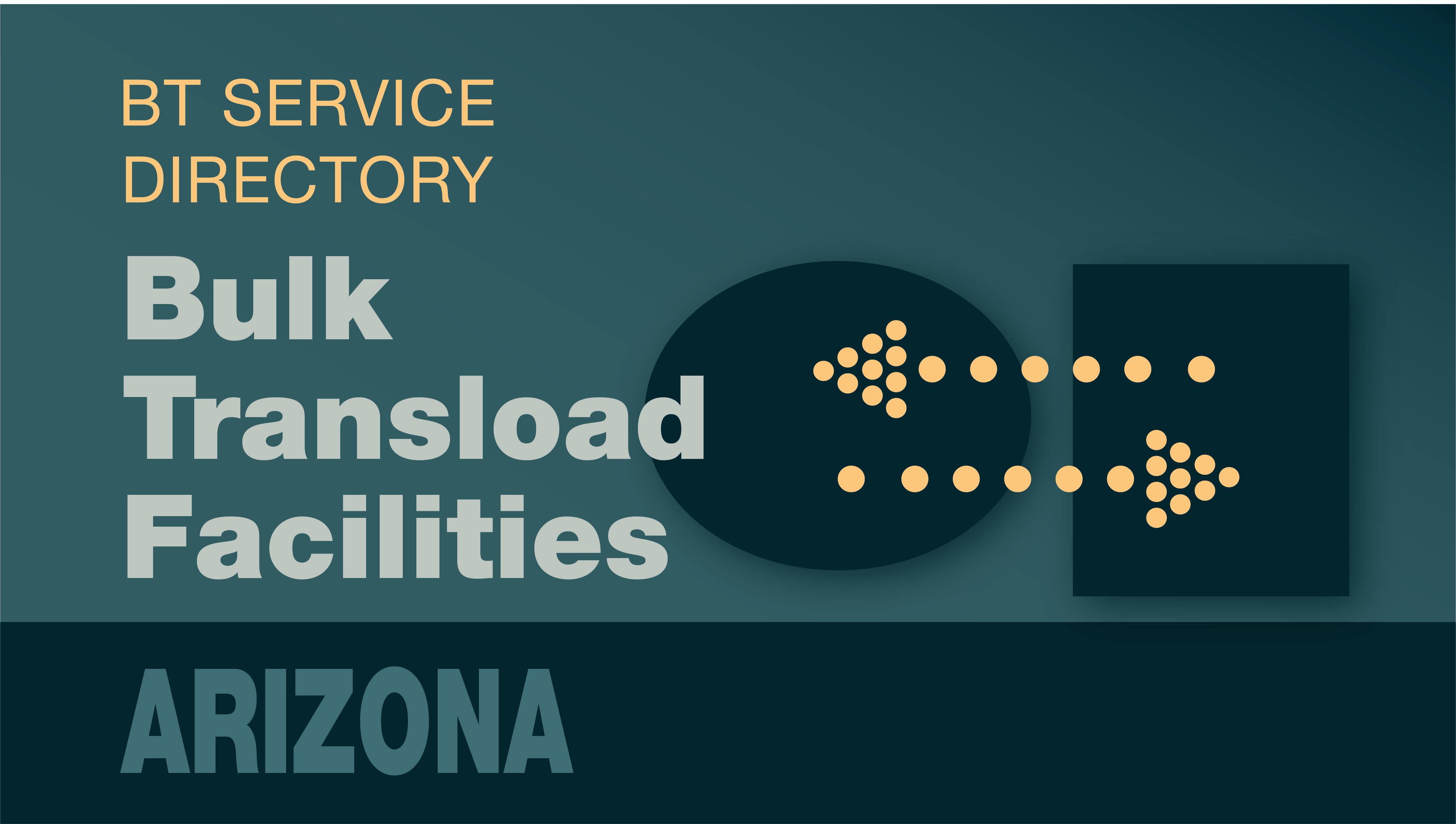 Transload Directory title slide for Arizona with an icon representing product transfer