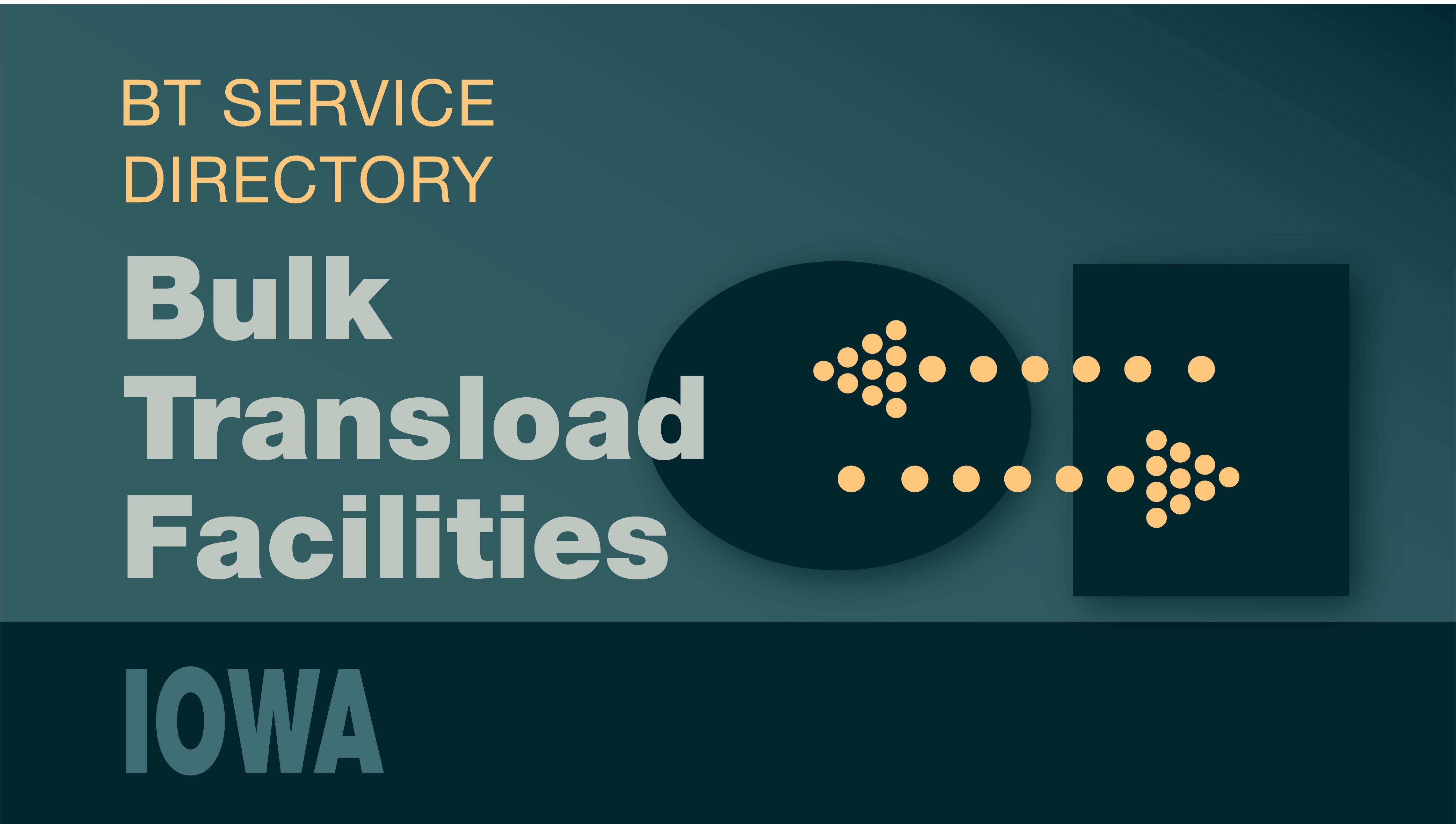 Transload Directory title slide for Iowa with an icon representing product transfer