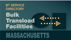 Transload Directory title slide for Massachusetts with an icon representing product transfer Transload Directory title slide for Massachusetts with an icon representing product transfer