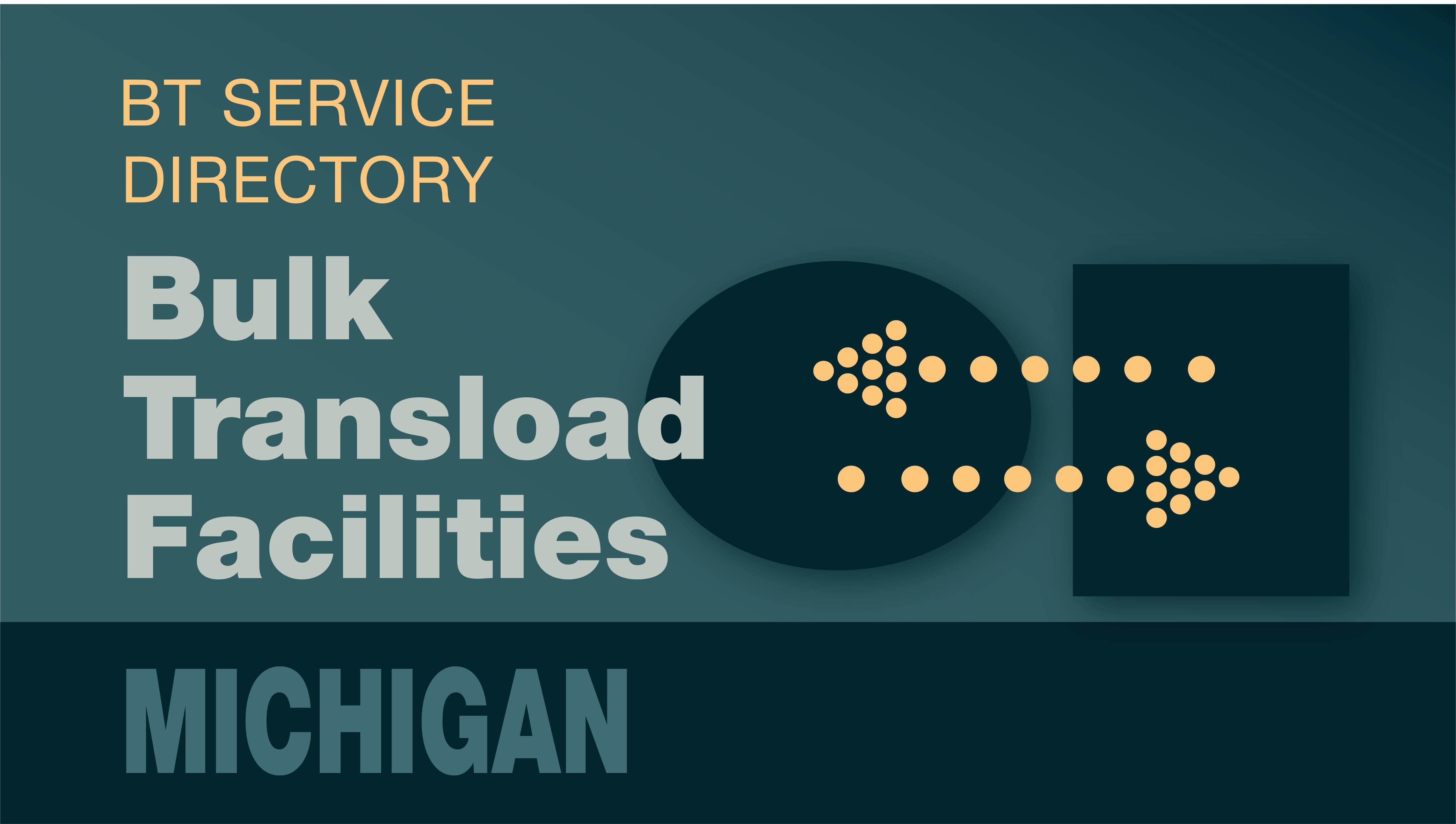 Transload Directory title slide for Michigan with an icon representing product transfer