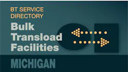 Transload Directory title slide for Michigan with an icon representing product transfer Transload Directory title slide for Michigan with an icon representing product transfer