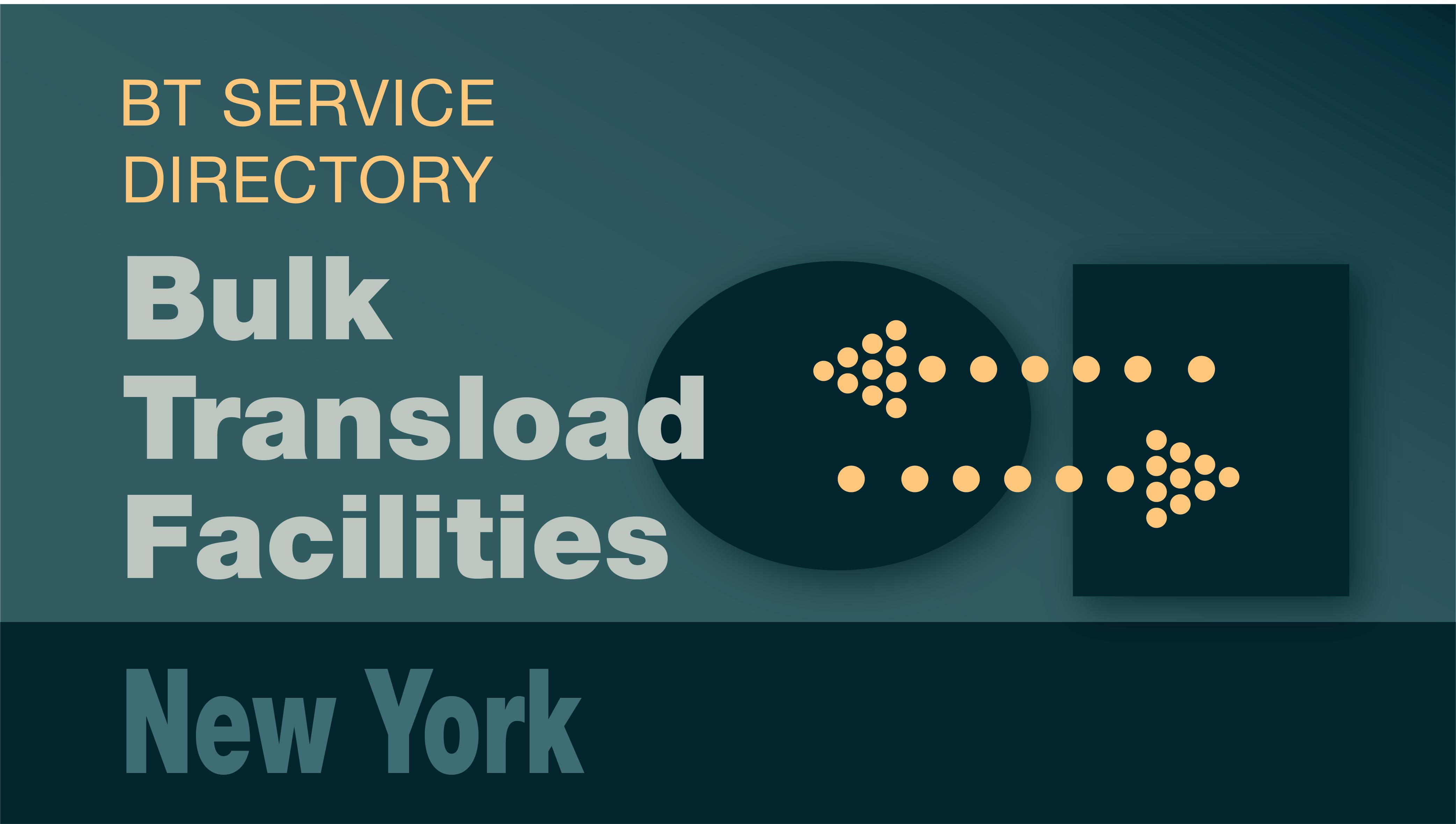 Transload Directory title slide for New York with an icon representing product transfer