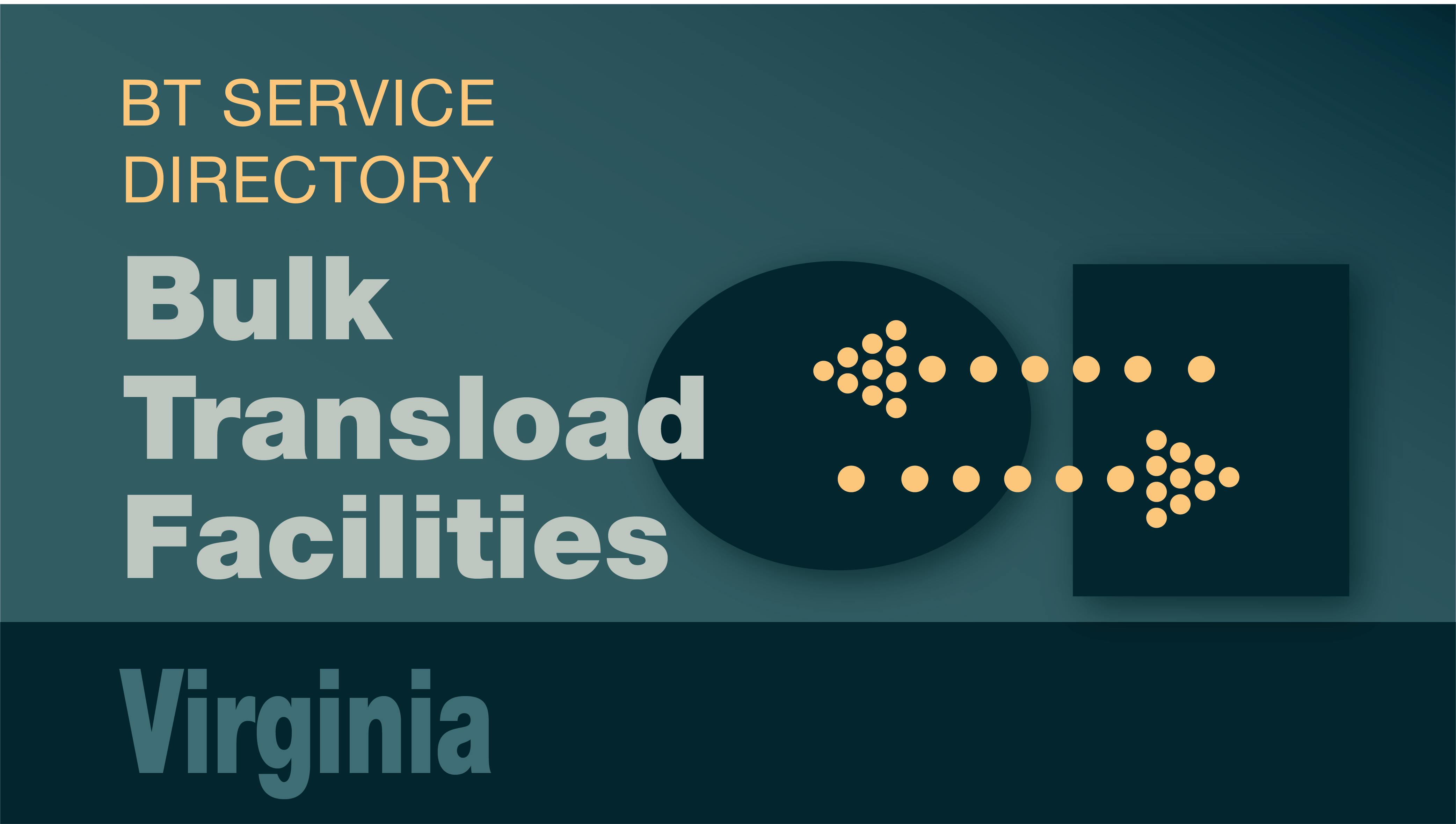 Transload Directory title slide for Virginia with an icon representing product transfer
