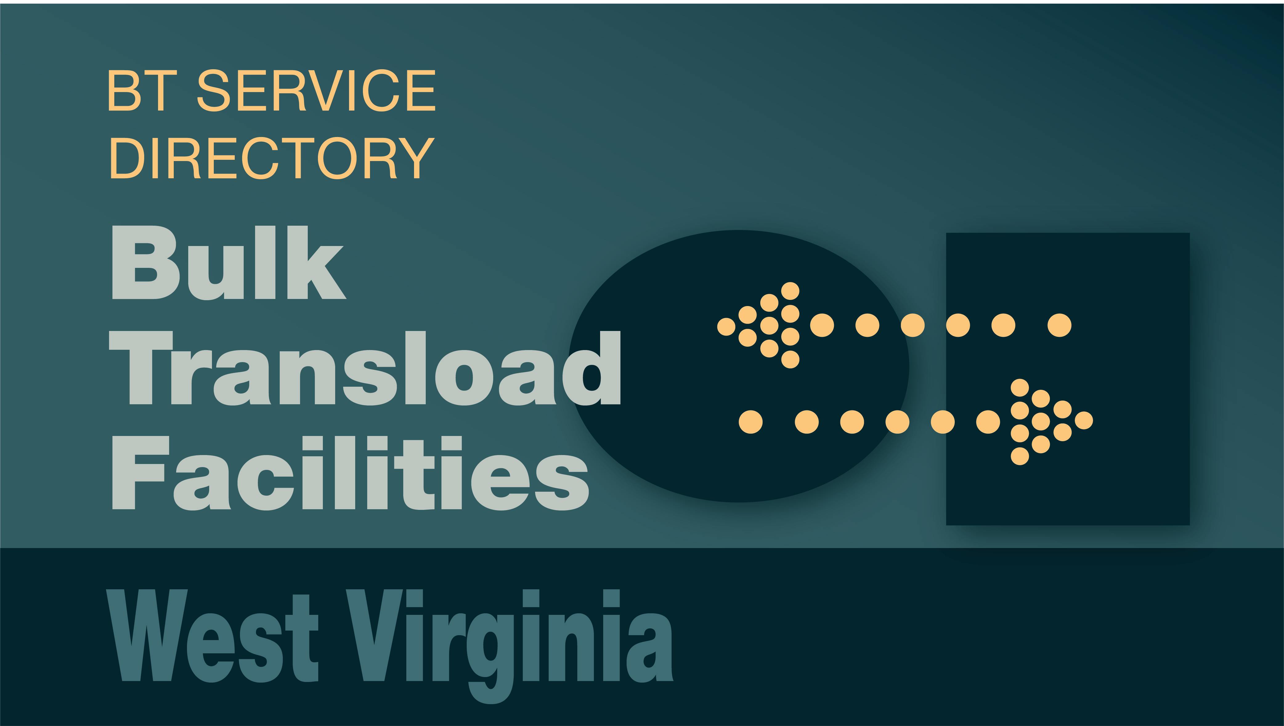 Transload Directory title slide for West Virginia with an icon representing product transfer