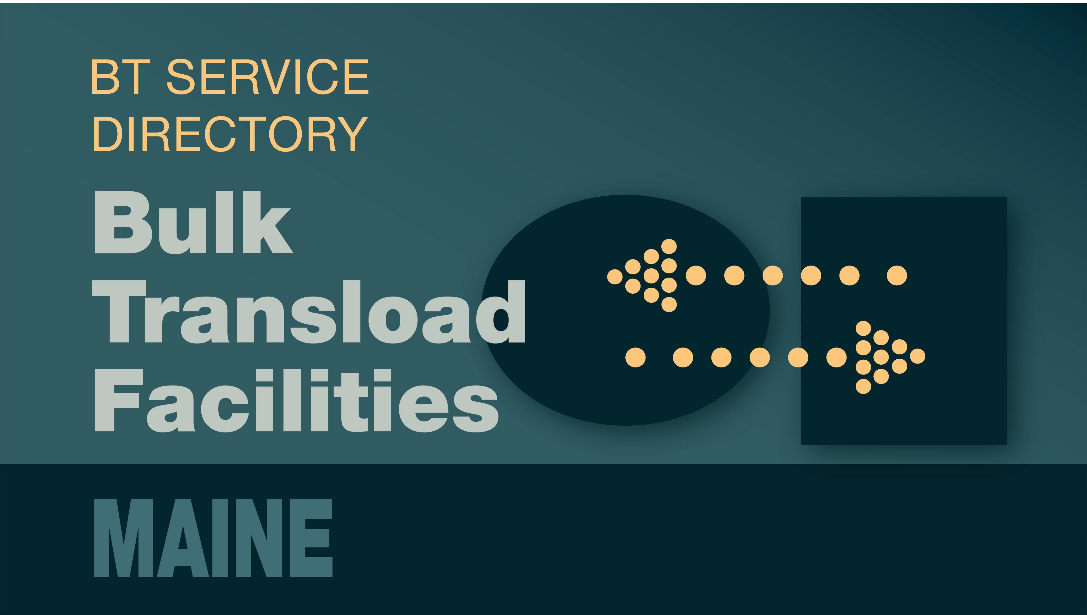 Transload Directory title slide for Maine with an icon representing product transfer