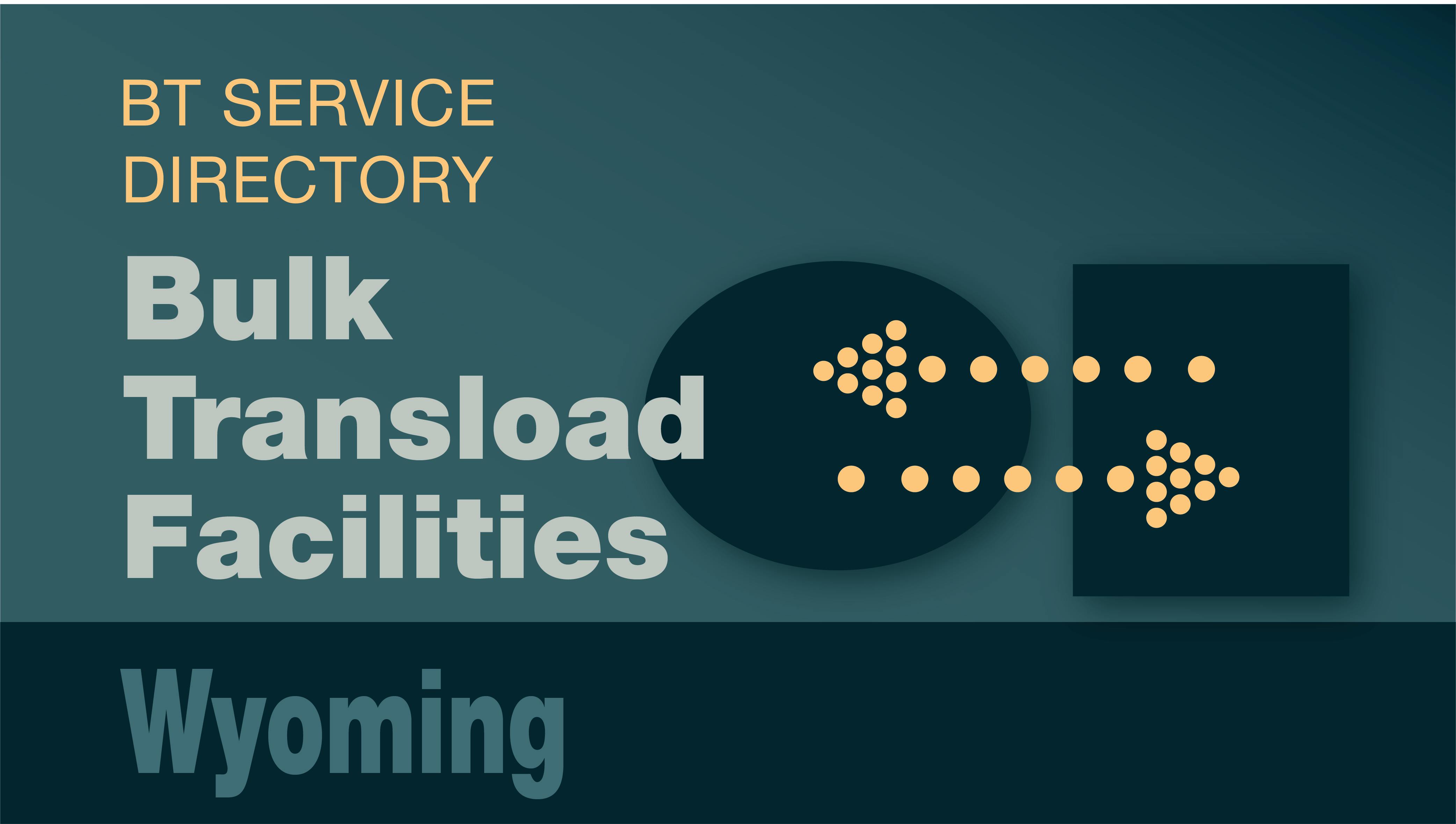 Transload Directory title slide for Wyoming with an icon representing product transfer