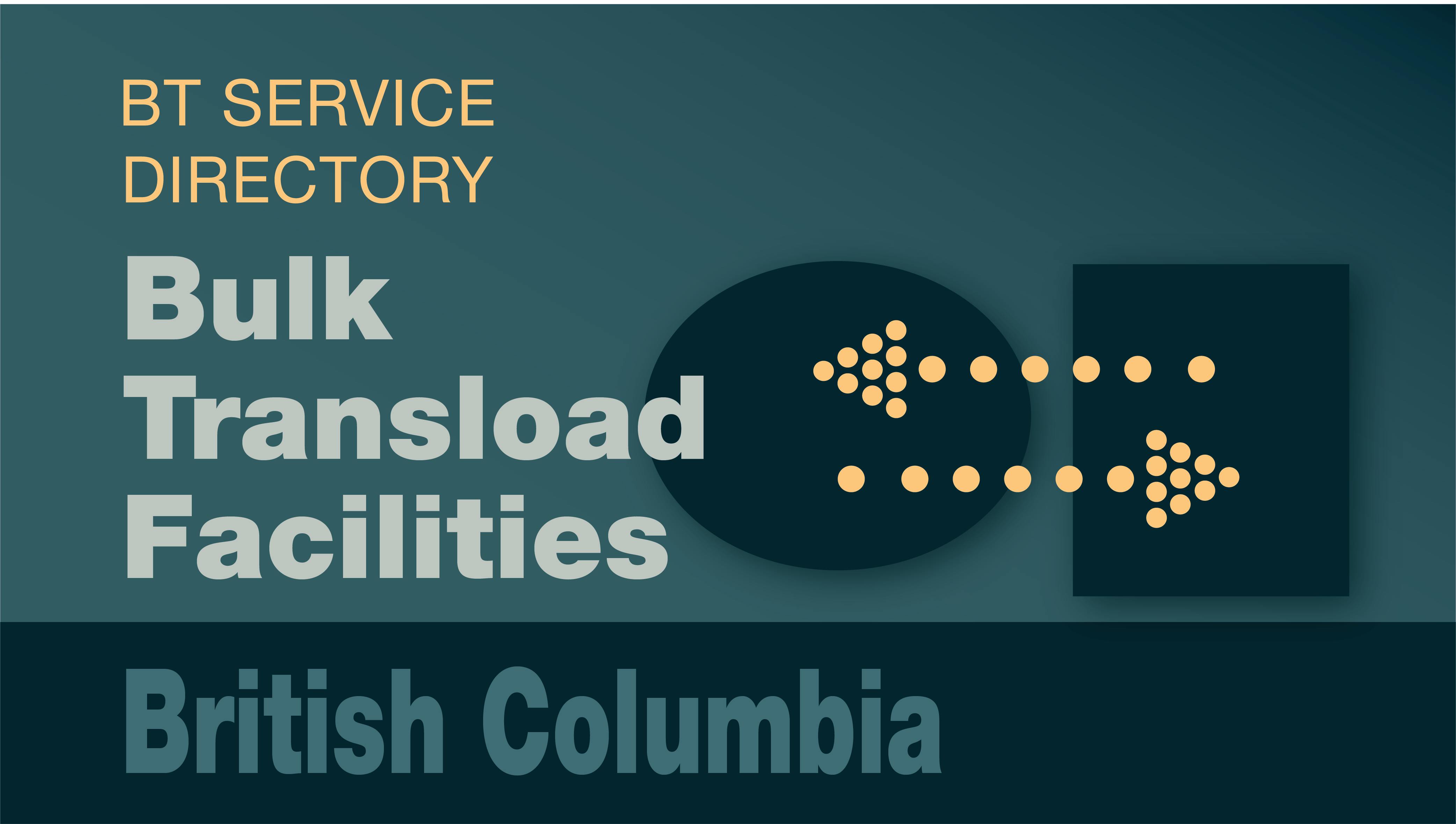 Transload Directory title slide for British Columbia with an icon representing product transfer