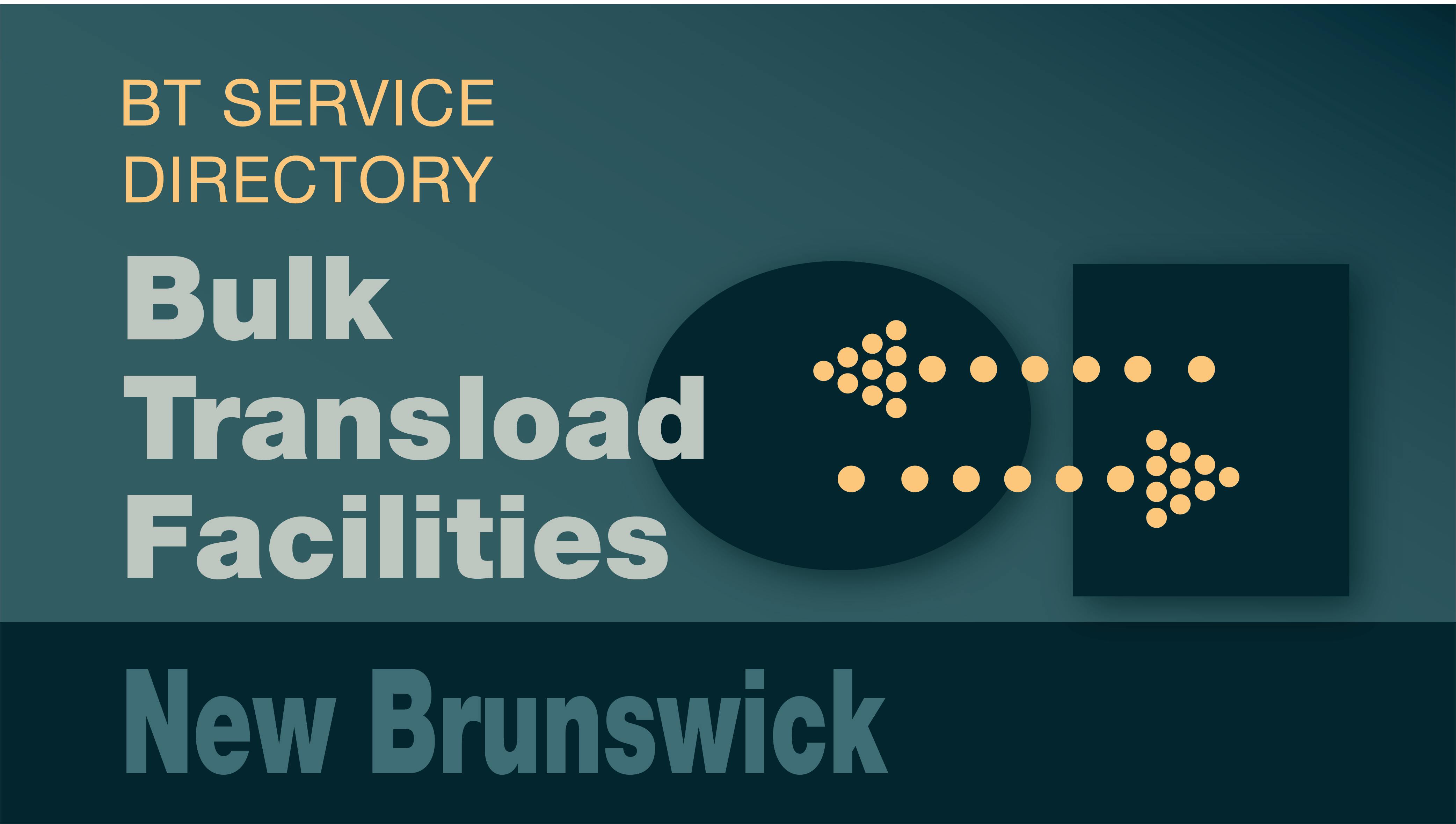 Transload Directory title slide for New Brunswick with an icon representing product transfer