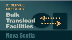 Transload Directory title slide for Nova Scotia with an icon representing product transfer Transload Directory title slide for Nova Scotia with an icon representing product transfer