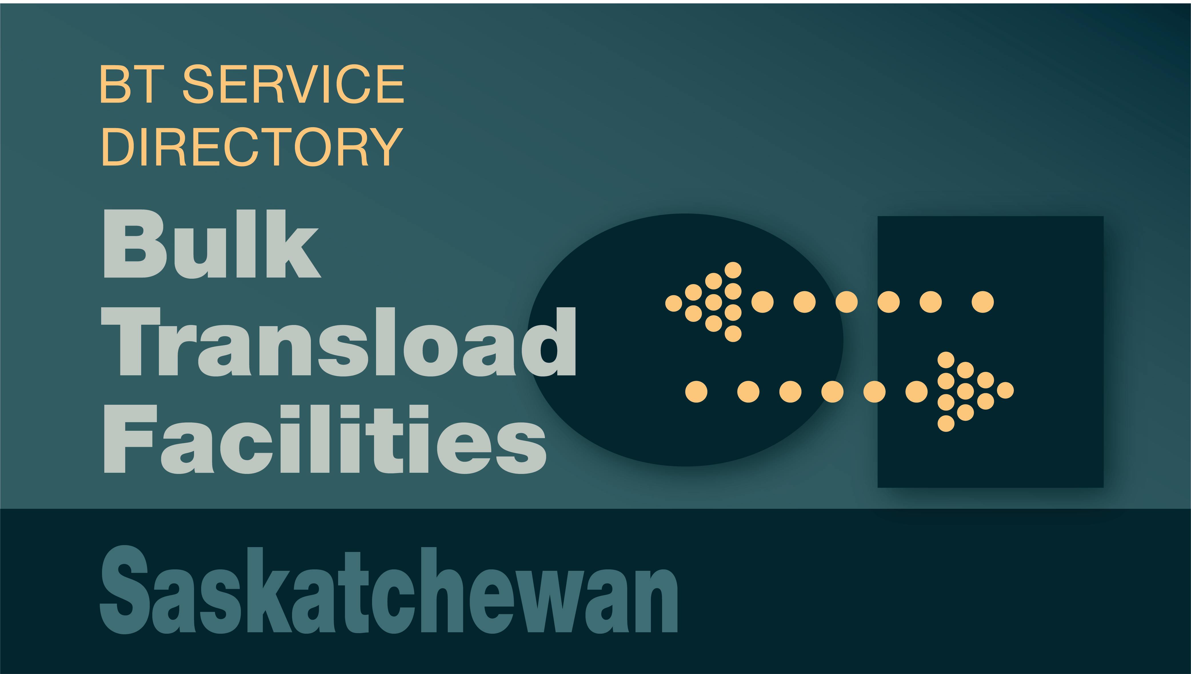 Transload Directory title slide for Saskatchewan with an icon representing product transfer