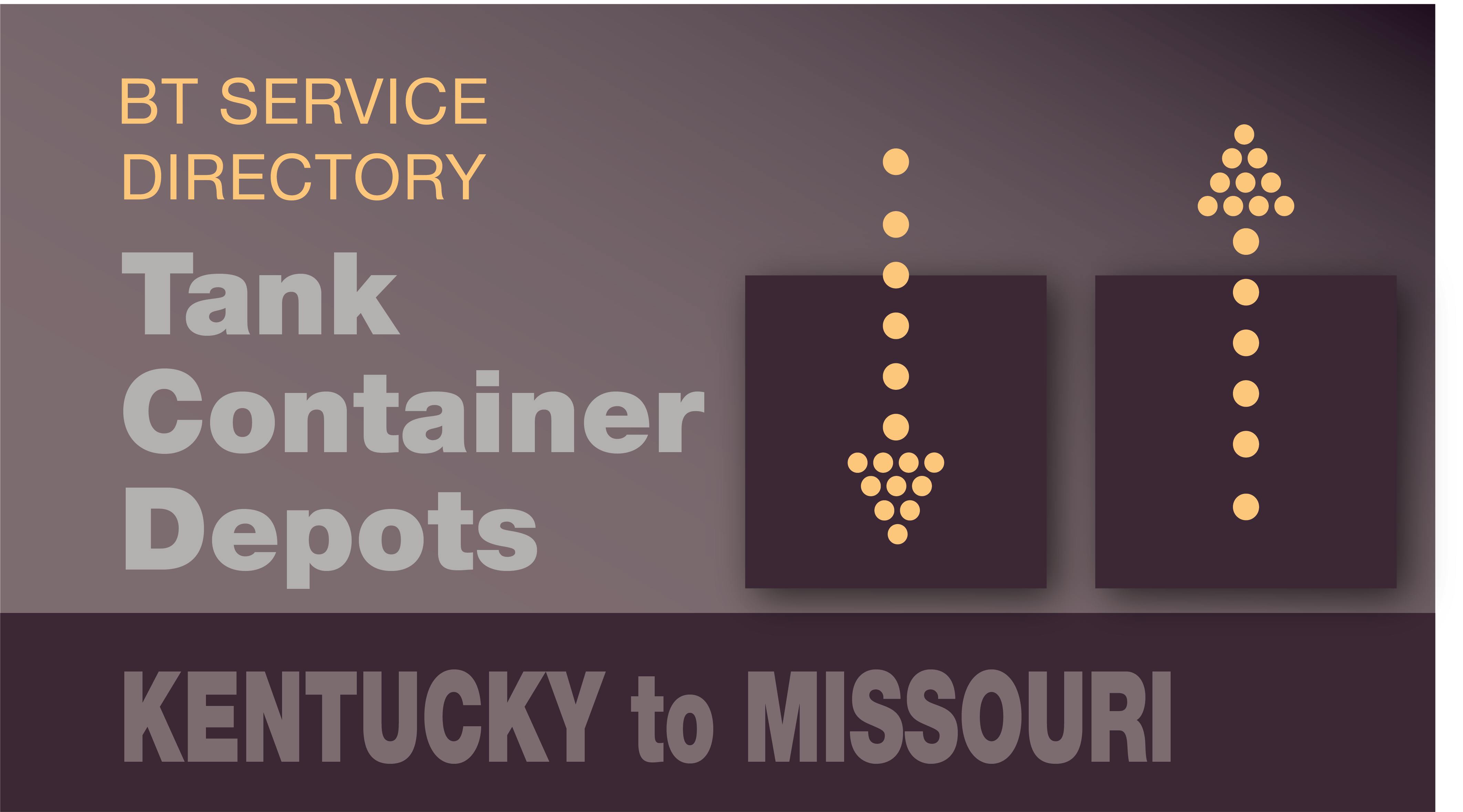 Depot Directory title slide for Kentucky through Missouri with an icon representing ISO containers and arrows indicating movement in and out.