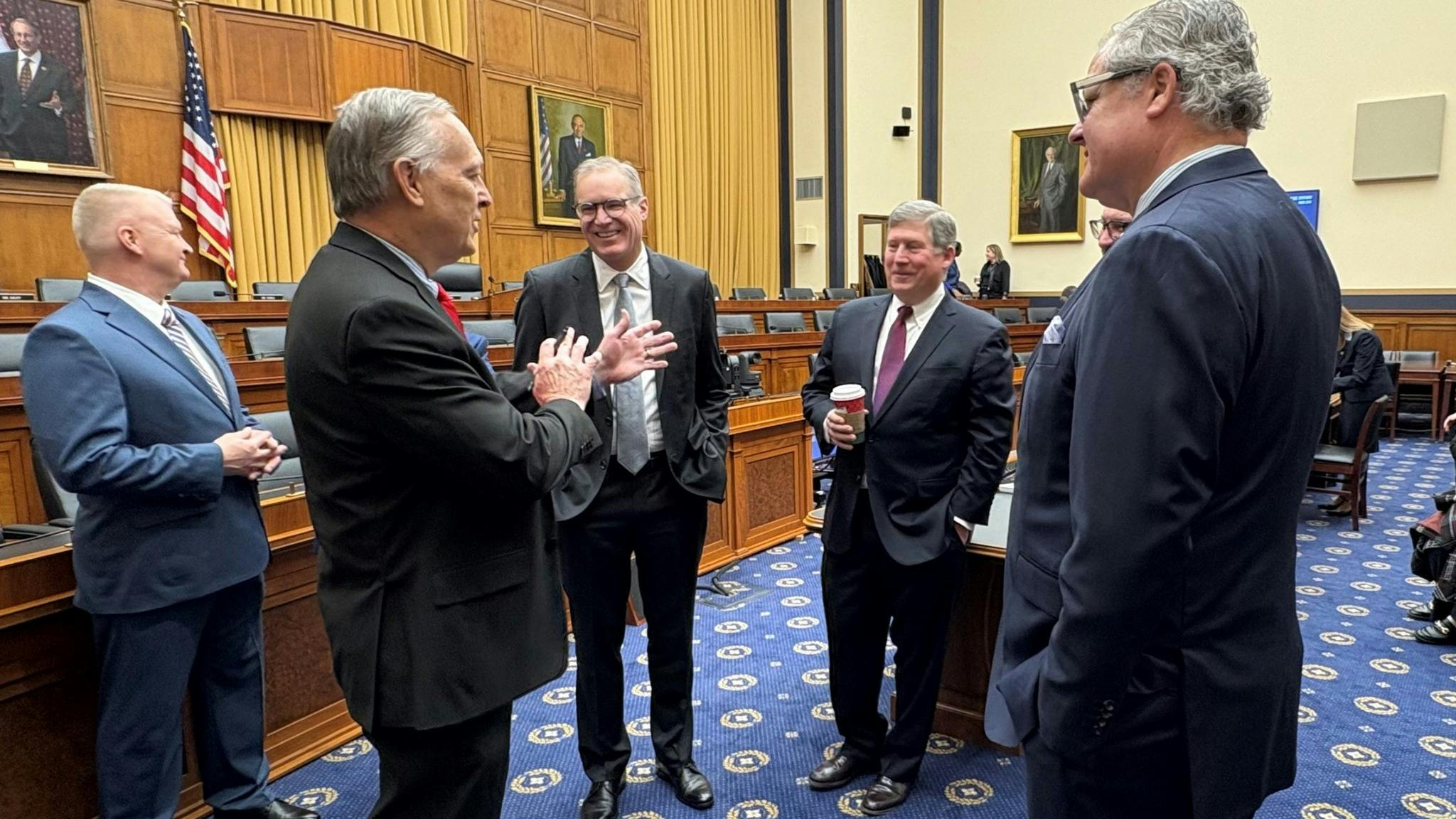 ATA President and CEO Chris Spear and ATA Chairman Greg Hodgen, CEO of Groendyke Transport, recently visited Capitol Hill to advocate for legislation that helps the trucking industry crack down on cargo theft.