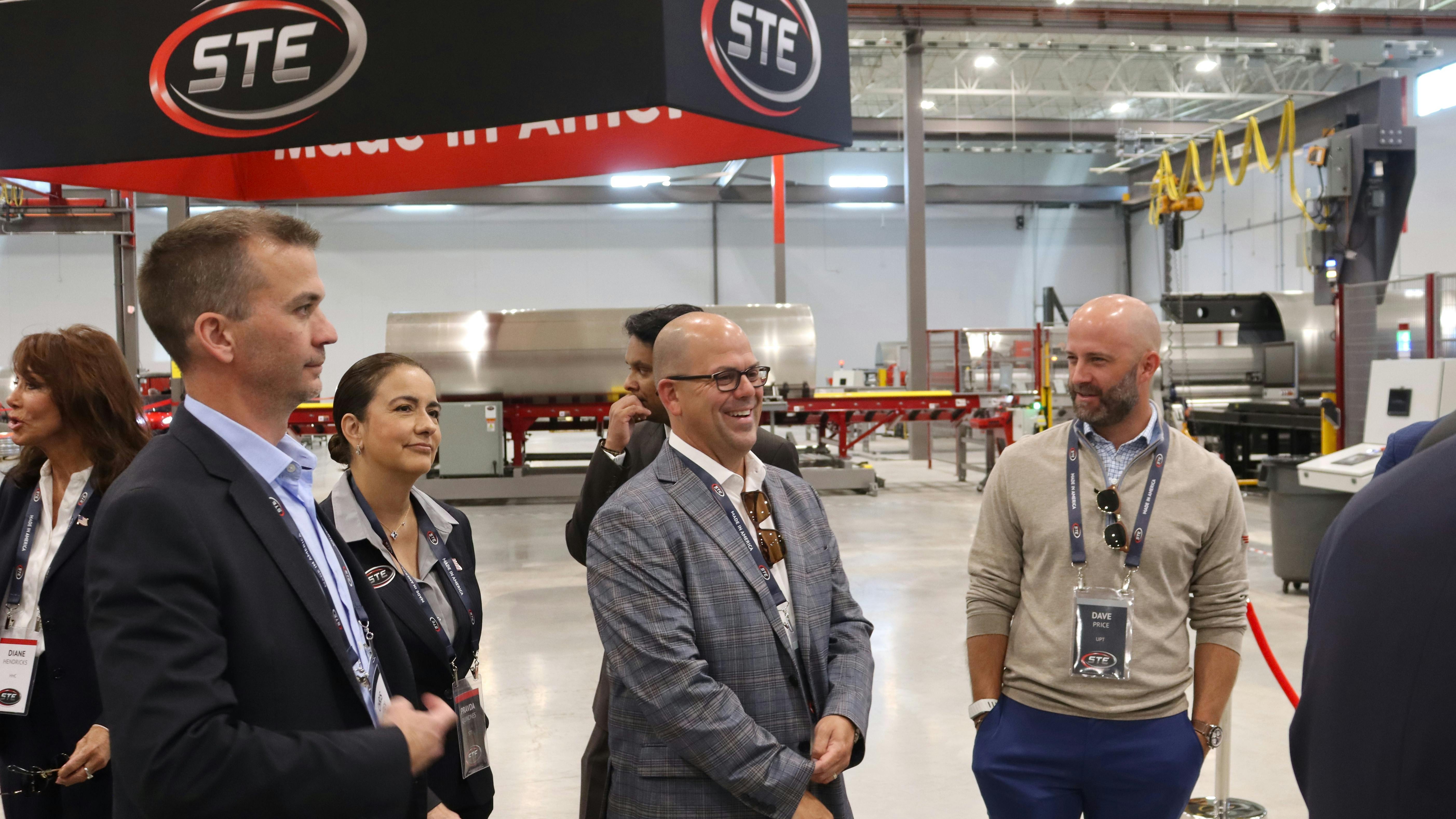 National Tank Truck Carriers leadership, including NTTC President and CEO Ryan Streblow, center, recently secured ehanced support for the association's advocacy program from tank trailer manufacturer STE and trailer component supplier Ridewell Suspensions.