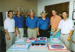 The Grote family, including John Grote, Mike Grote, Buzz Grote, Bill Grote, Rick Grote, and Dominic Grote, gathered to celebrate their company’s 100th birthday in 2001. The Grote family, including John Grote, Mike Grote, Buzz Grote, Bill Grote, Rick Grote, and Dominic Grote, gathered to celebrate their company’s 100th birthday in 2001.