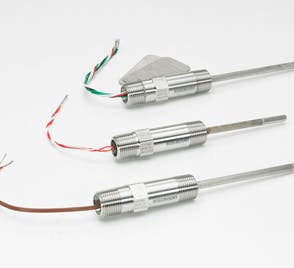 Figure 1. Options include dual, 3-wire RTD (top); single, 4-wire RTD (center); and Type K thermocouple (bottom).