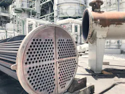 Figure 1. Shell-and-tube heat exchangers transfer heat by distributing the heating or cooling medium through the shell, and heating or cooling the liquid through the tube, or in rare cases vice-versa. Figure 1. Shell-and-tube heat exchangers transfer heat by distributing the heating or cooling medium through the shell, and heating or cooling the liquid through the tube, or in rare cases vice-versa.