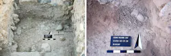 Figure 1. A purple snail pit in Kolonna. Left before excavation and right during excavation. Figure 1. A purple snail pit in Kolonna. Left before excavation and right during excavation.