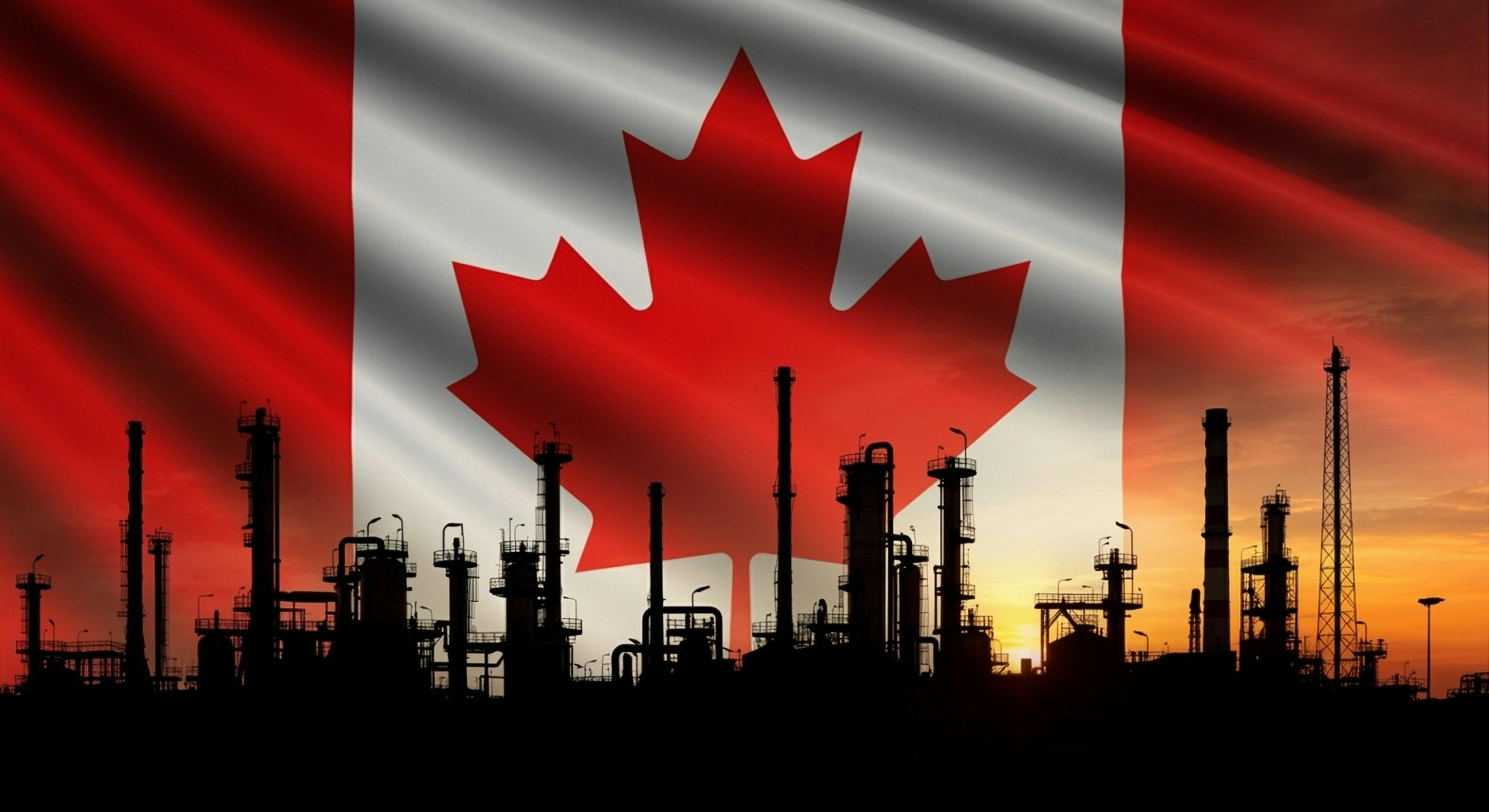 Canadian flag with silhouette of chem