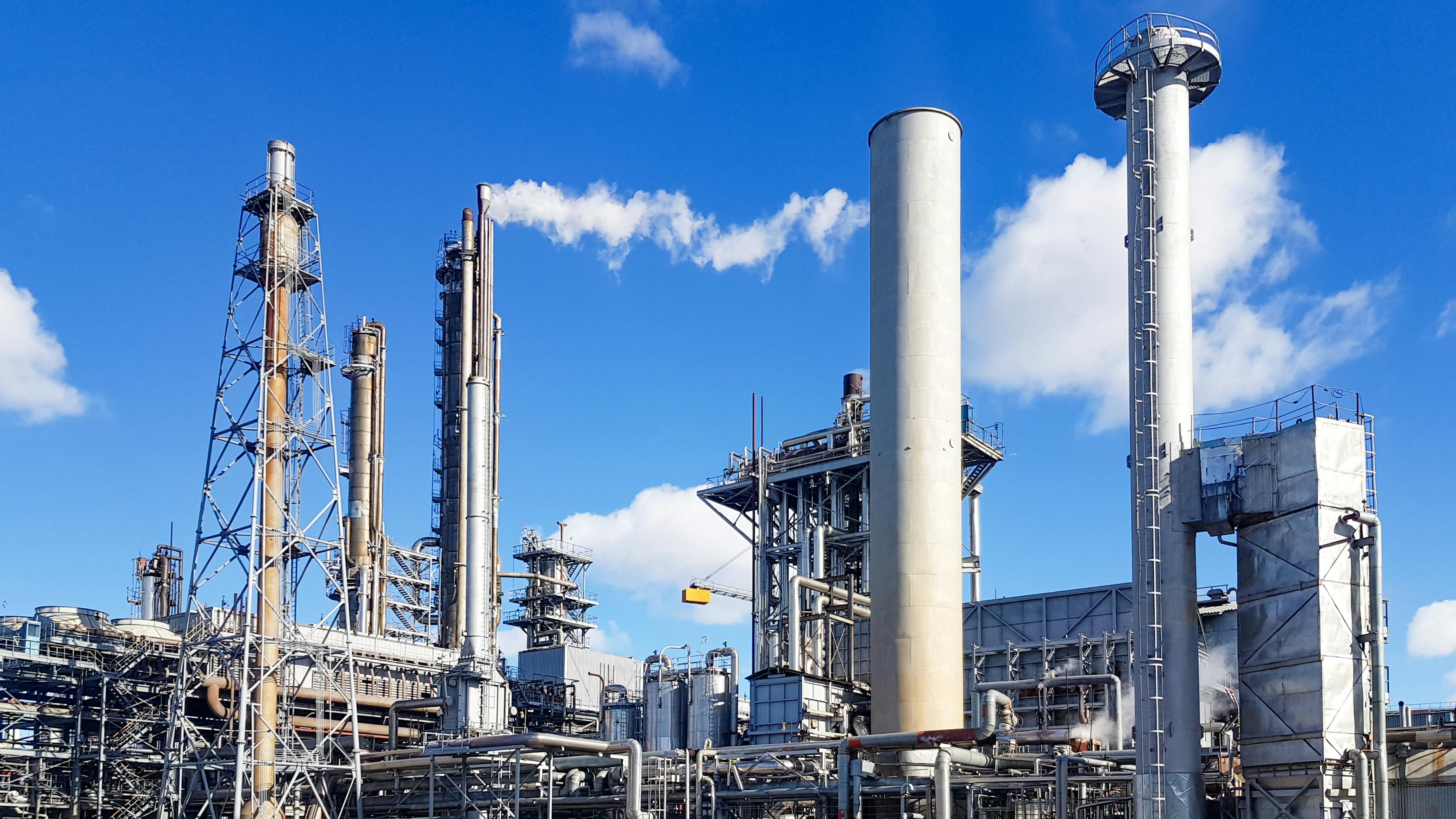ammonia production plant against blue sky