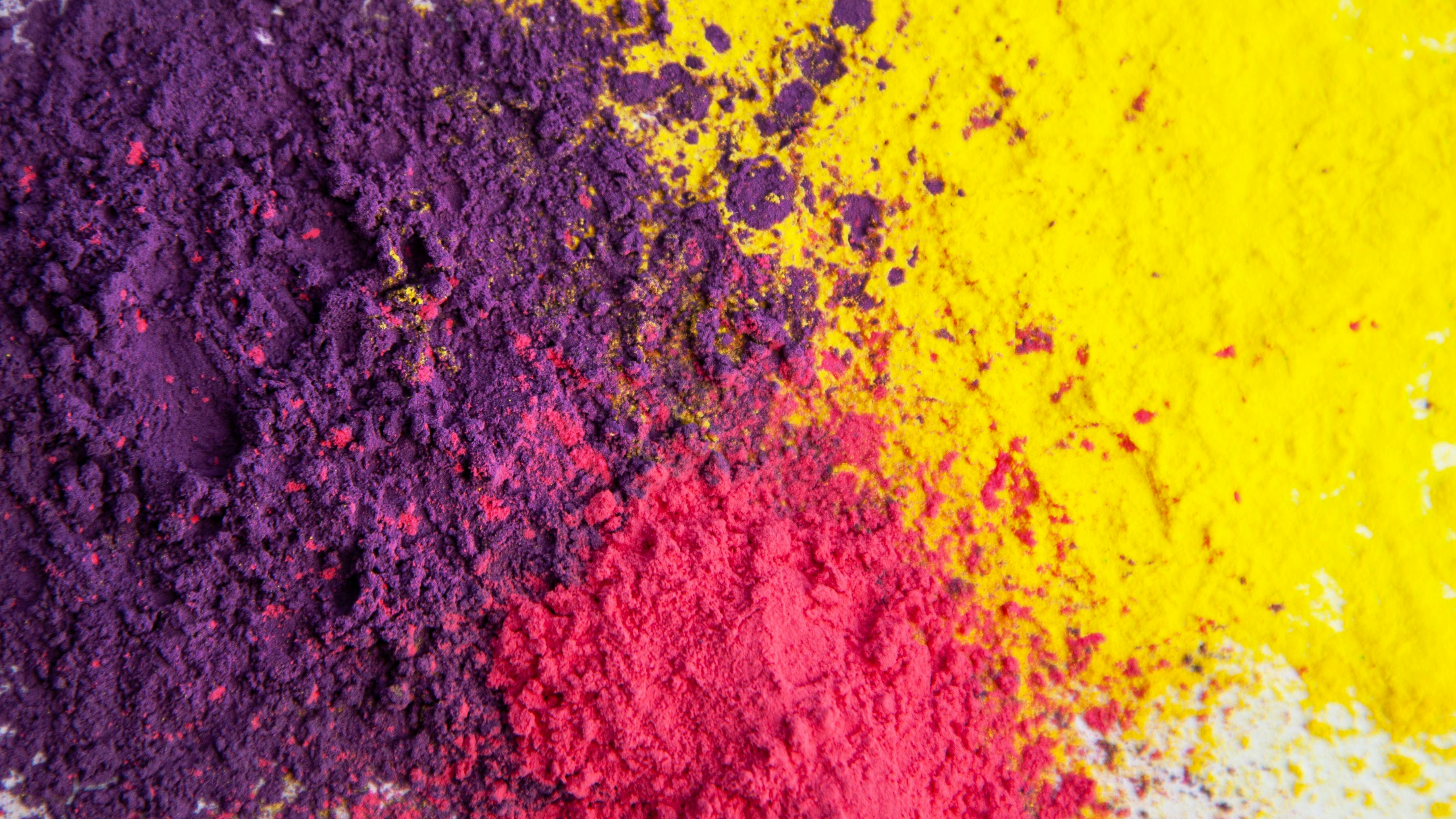 purple pink and yellow powder coatings