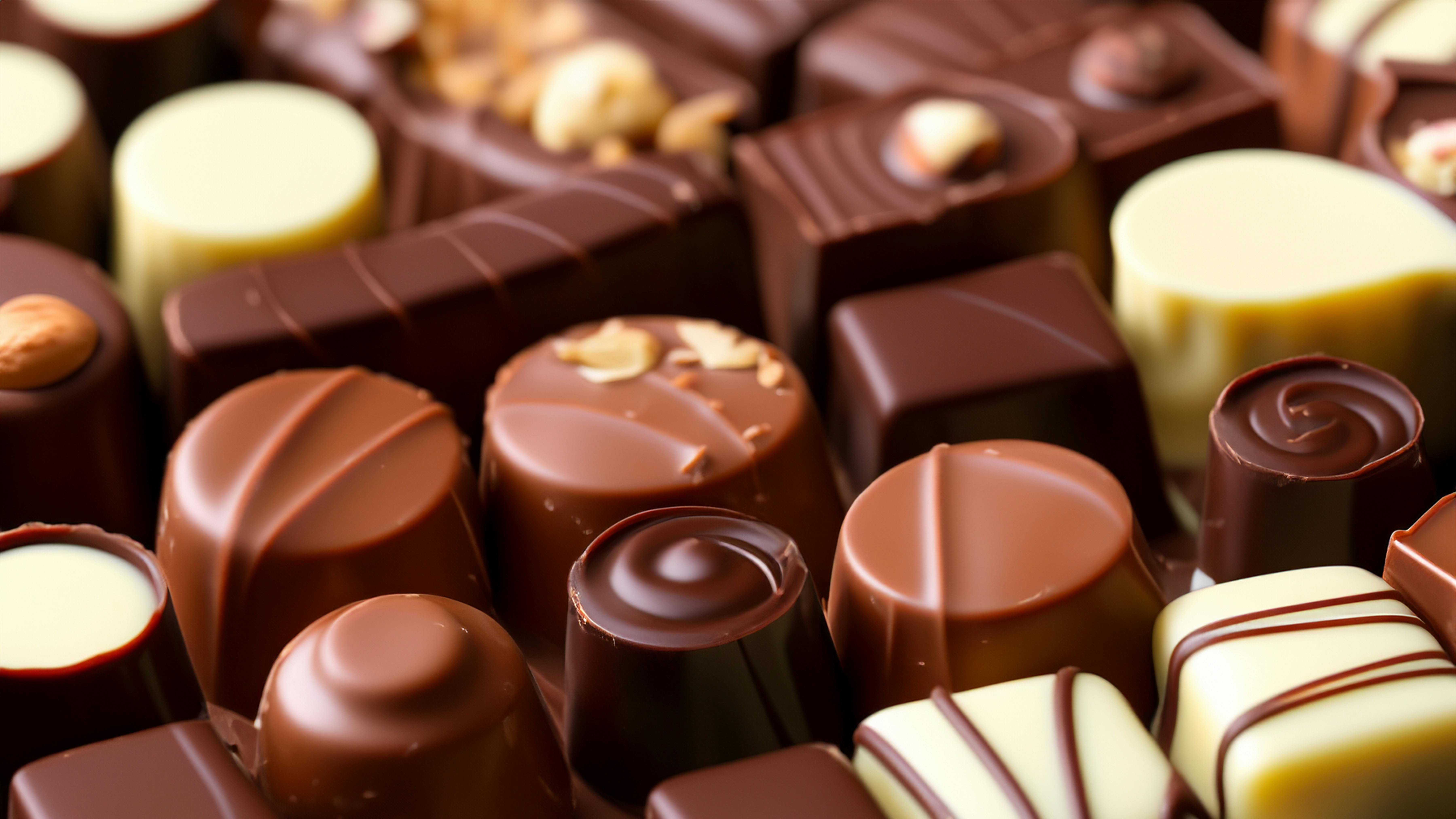 Assorted Gourmet Chocolates Close-Up